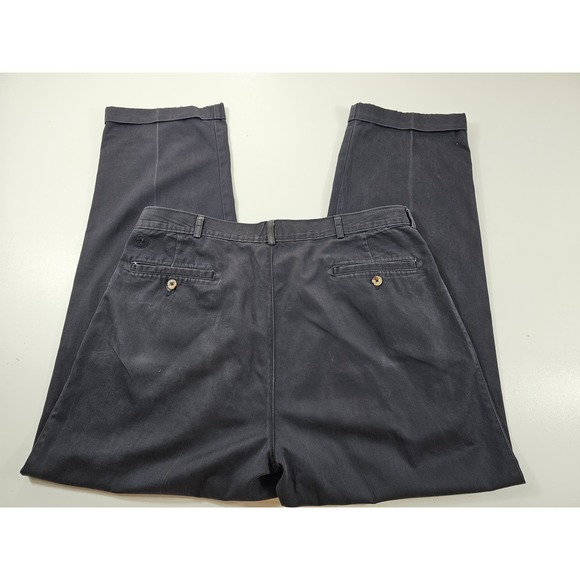 Vintage duckhead 38x30 career casual navy blue slacks pleated *FLAWS* - - Picture 1 of 7